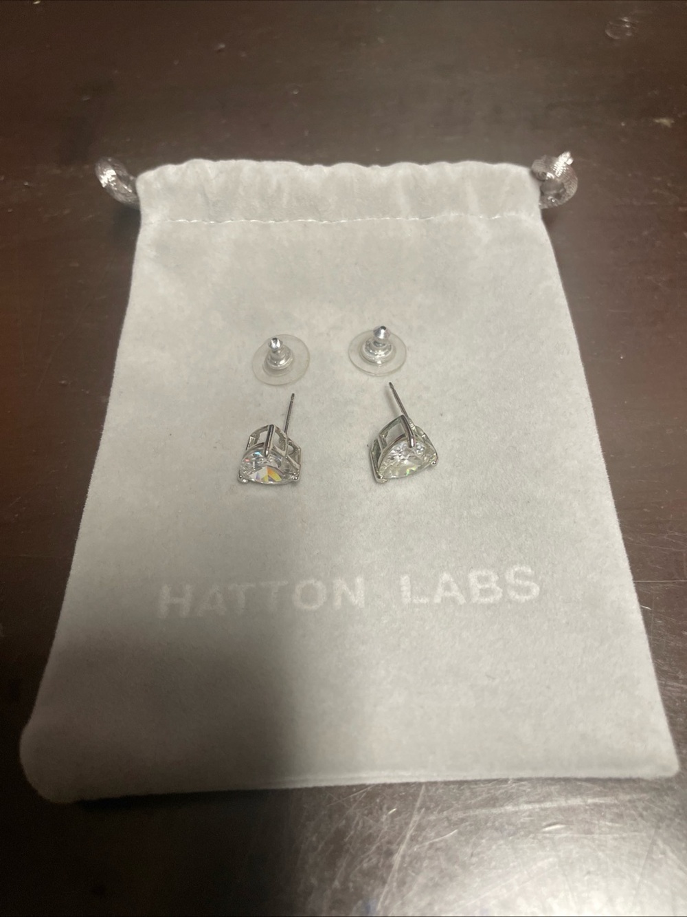 Silver Cubic Zirconia Stud Earrings - Clear Sparkle